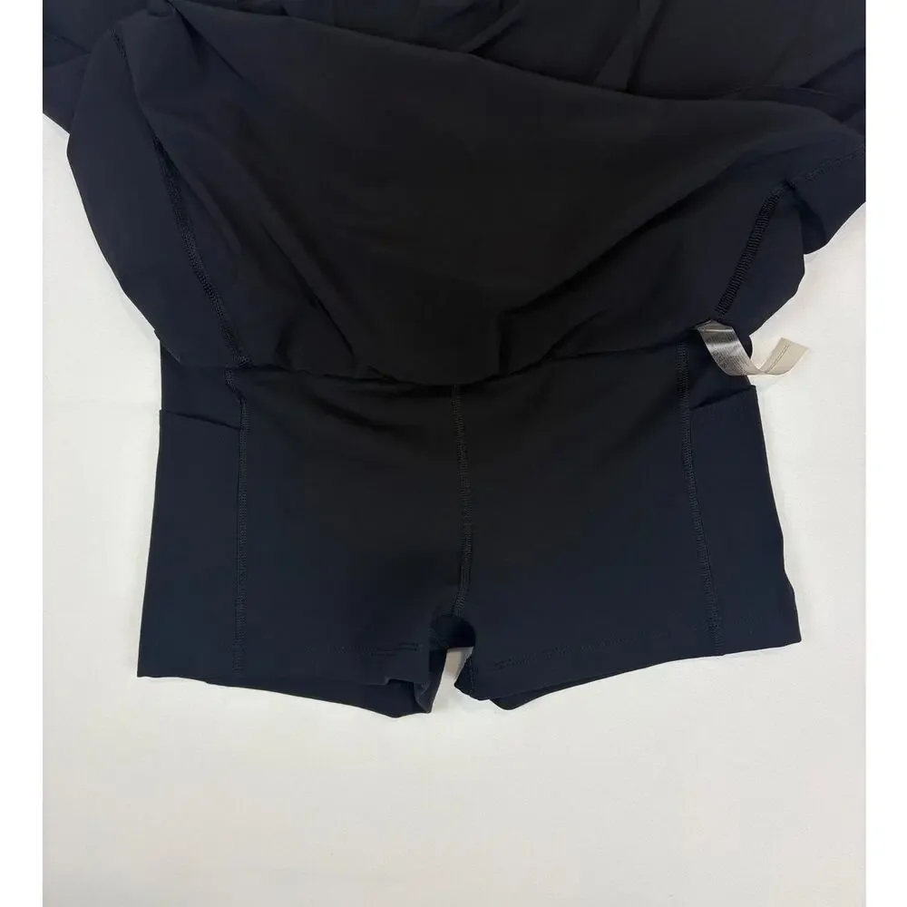TNA Aritzia TnaMOVE Serve Micro Tennis Skirt Black Size M NWOT | Retail $68